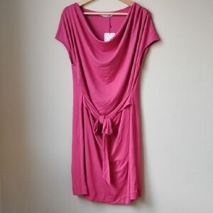 Violeta by Mango Fuchsia Midi Dress